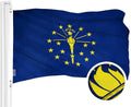 G128 Indiana State Flag | 4x6 Ft | ToughWeave Series Embroidered 300D Polyester | Embroidered Design, Indoor/Outdoor, Brass Grommets