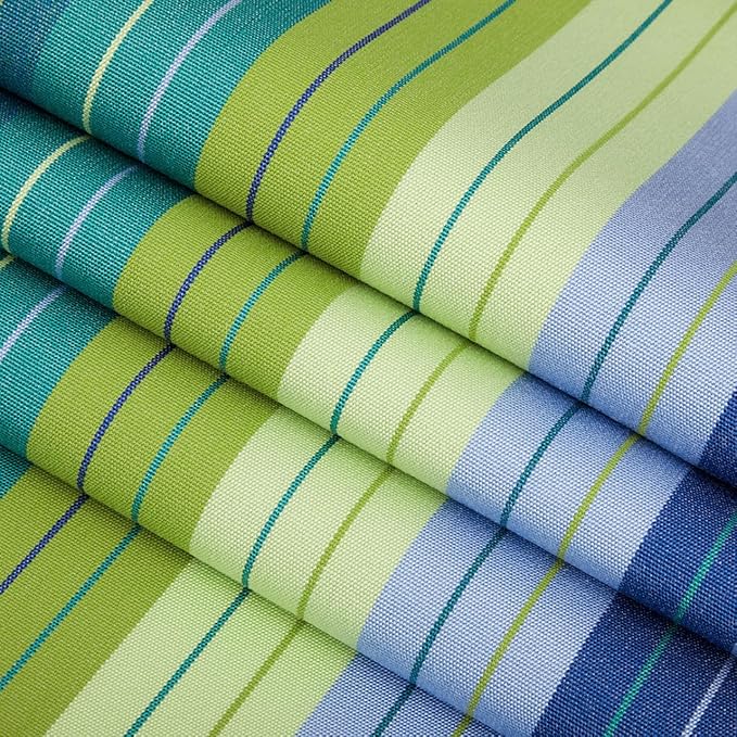 RSH DECOR: Sunbrella Square Throw Pillows Set of 4 | 17" x 17" | Water and Fade-Resistant Performance Fabric | Outdoor Pillow Covers with Down-Alternative Inserts | Seville Seaside