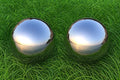 Lulu Decor, 2 pcs - 12 Silver Stainless Steel Gazing Mirror Ball, Smooth Reflective Shiny Garden Decoration Globe (2 Pc)