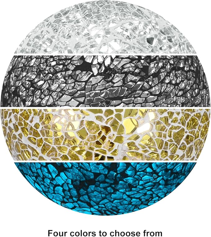 Decorative Ball for Bowls, 4 Inch Mosaic Glass Balls Decorative Glass Orbs for Home Decor/Dining Tables/Wedding Party/Coffee Table/Centerpiece Decor [Black]