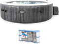 INTEX PureSpa Plus Greywood 6 Person Inflatable 85" Round Hot Tub Bubble Jet Spa and Easy Set Type S1 Replacement Filter Pump Cartridges (6 Pack)