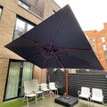 PURPLE LEAF Umbrella 9' X 12' Double Top Deluxe Rectangle Patio Umbrellas Offset Hanging Umbrellas Cantilever Umbrella, Spectrum Indigo