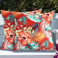Throw Pillow Covers Set of 2, Outdoor Indoor Waterproof Decorative Patio Throw Pillowcase Shell 18x18 Inch, Square Cushion Case for Couch Sofa Garden Farmhouse Decoration-Sadira Chili Haze