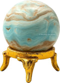 Amazing Gemstone Caribbean Calcite Crystal Ball with Stand - 2" Inches Crystal Sphere Meditation Balls for Witchcraft and Decorative Balls