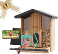 Bird Feeder with Camera Solar Powered, Smart Bird Feeder with AI Identify for 10000 Plus Species, Auto Capture & Real-time Notifications, Ideal Gift for Birdwatching, Bamboo