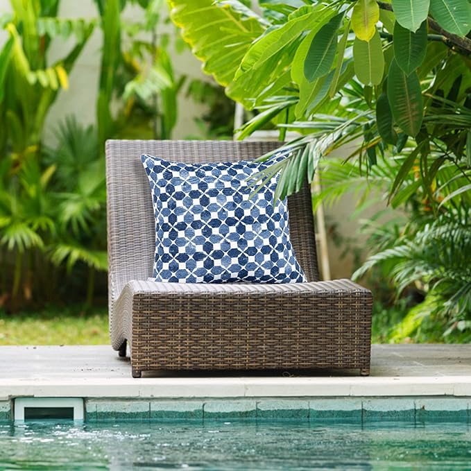 JMGBird Outdoor Pillows Waterproof Set of 2 Outdoor Throw Pillows with Insert Included Pillow 18×18 Inch Patio Pillow for Furniture