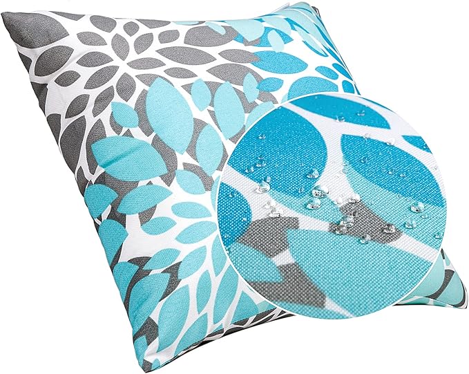 JMGBird Outdoor Pillows Waterproof Set of 2 Outdoor Throw Pillows with Insert Included Pillow 18×18 Inch Outdoor Pillow for Patio Furniture