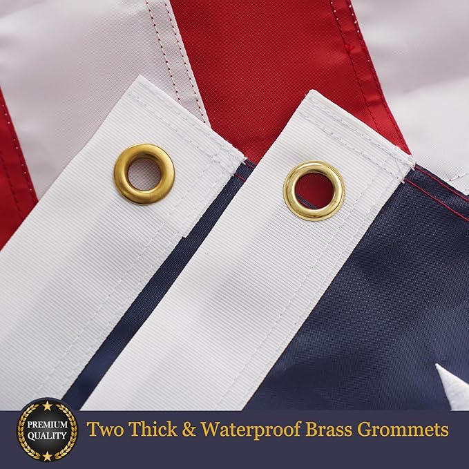 Homissor American Flags for Outside US Flag 2x3 Heavy Duty Outdoor USA Banner Embroidered Stars High Wind All Weather Sewn Stripes Brass Grommets