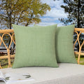 Kevin Textile Pack of 2 Outdoor Waterproof Pillow Covers Decorative Farmhouse Throw Pillow Covers Spring Checkered Couch Pillow Covers Spring for Patio Tent Bed Sofa Living Room 24x24 Inch Sage Green
