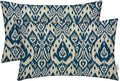 RSH Décor - Jumbo Lumbar Throw Pillows – Set of 2 | 26" x 16" | Outdoor Use – Patio, Lounge, Adirondack, Deck | Water & Fade-Resistant | Includes Down-Alternative Inserts | Ashmore Marine