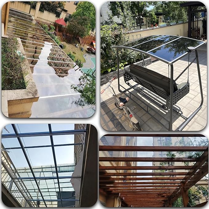 2mm Polycarbonate Sheet,Polycarbonate Greenhouse Panels,Roofing Transparent Insulation Daylighting Panels,Strong and not Easily Deformed,for Greenhouse Sheds Roofs,Carports.(Clear,3.3x32.8ft)