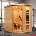 Infrared Sauna with Recliner, 1-2 Person Hemlock Wood Indoor Home Sauna, Dry Sauna Spa with 2300W/220V Heater Tube & Carbon Panels, Control Panel, 10 Minutes Pre-Warm up, Oxygen Bar, Hourglass