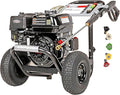 SIMPSON Cleaning PS3228 PowerShot 3300 PSI Gas Pressure Washer, 2.5 GPM, Honda GX200 Engine, Includes Spray Gun and Extension Wand, 5 QC Nozzle Tips, 5/16-inch x 25-foot MorFlex Hose, 49-State