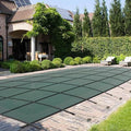 Swimming Pool Safety Underground Pool Cover, Swimming Pool Safety Cover, Cold Resistant Pool Cover 18' X 36' Contains All Hardware for Installation, Sturdy and wear-Resistant, Green