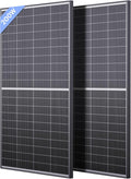 N-Type 16BB 400W Bifacial Solar Panel, 2Pcs 200 Watt Solar Panel 12V, 25% High Efficiency Monocrystalline PV Module for RV Camper Marine Home Rooftop Farm Off-Grid Systems (2 Pack 200W)