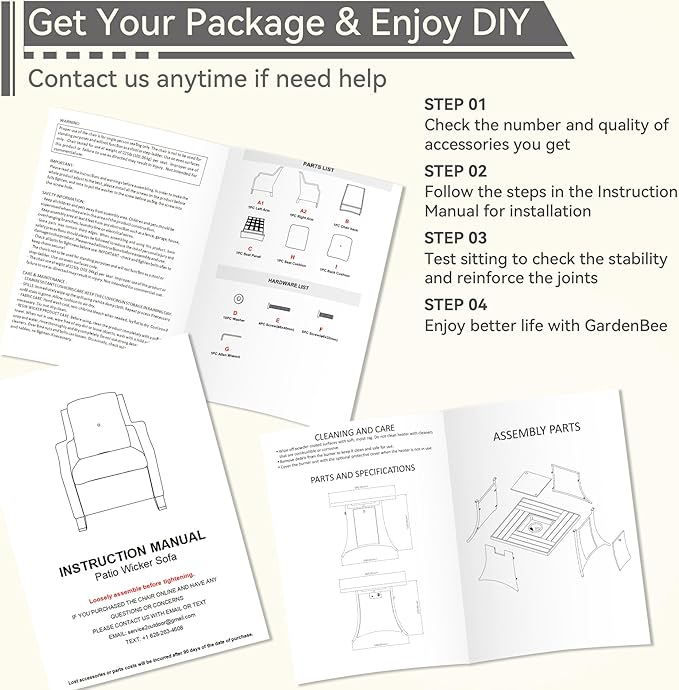 3-Piece Wicker Patio Furniture Set, 2 Armchairs and 1 Fire Pit, Conversation Set with Cushions, Red
