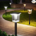 HIGH-POWER 2-in-1 Warm&Cold,3000/12000K 6 Pack Solar Pathway Lights,SUPER BRIGHT Solar Lights Outdoor IP65 Waterproof ,Up to 28 Hrs Solar Walkway Lights for Yard,Patio,Landscape,Sidewalk,Driveway,Lawn