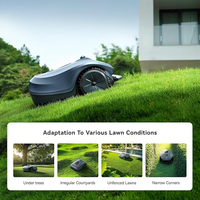 Neomow X SE 3D LiDAR Slam Mapping Robot Lawn Mower Perimeter Wireless for 1 Acre AI Vision Obstacle Avoidance with 4G, No RTK Antenna Required, App Control, GPS, IPX5, Anti-Theft, Queit