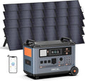 OSCAL PowerMax 6000 Solar Generator with 4x500W Solar Panel, 120V/240V Split Phase Voltage 6000W AC Outlets (7200W Peak), 2200W AC Charging/2400W PV Charging for Home, Emergency, Bank Battery Backup