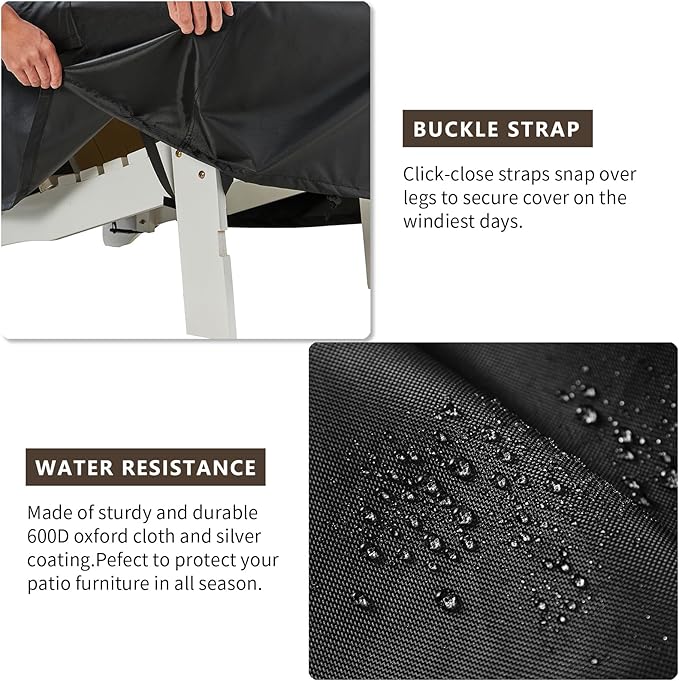 Outdoor Swivel Chair Covers Waterproof 2 Pack, Outdoor Chair Covers Patio Furniture Cover for Deck Patio Swivel Chair Heavy Duty, 33 W x 35 D x 36 H inches,Black