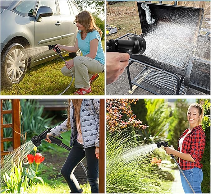 25ft Metal Garden Hose Stainless Steel Heavy Duty Water Hose With 2 Nozzles, No Tangle and Kink, Lightweight & Flexible, Tough and Pet Proof, Metal Garden Hose for Yard, RV, Garden, Outdoor