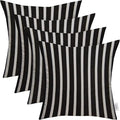 RSH DECOR: Sunbrella Square Throw Pillows Set of 4 | 20" x 20" | Water and Fade-Resistant Performance Fabric | Outdoor Pillow Covers with Down-Alternative Inserts | Shore Classic