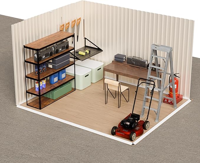 10x8 FT Outdoor Storage Shed,Metal Aluminum Tool Sheds,Heavy-Duty Sheds with Sloped Roof, Air Vent and Hinge Doors,Garden Shed Bike Shed for Backyard Patio Lawn,Cream White
