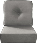 Luxury 22x24/22x25 6-Inch Outdoor Cushions - Water Repellent 1 Set Patio Replacement Seat Cushion for Rattan Mental Wicker Dining Rocking Swivel Chairs Loveseat Couch Sectional Sofa - Grey