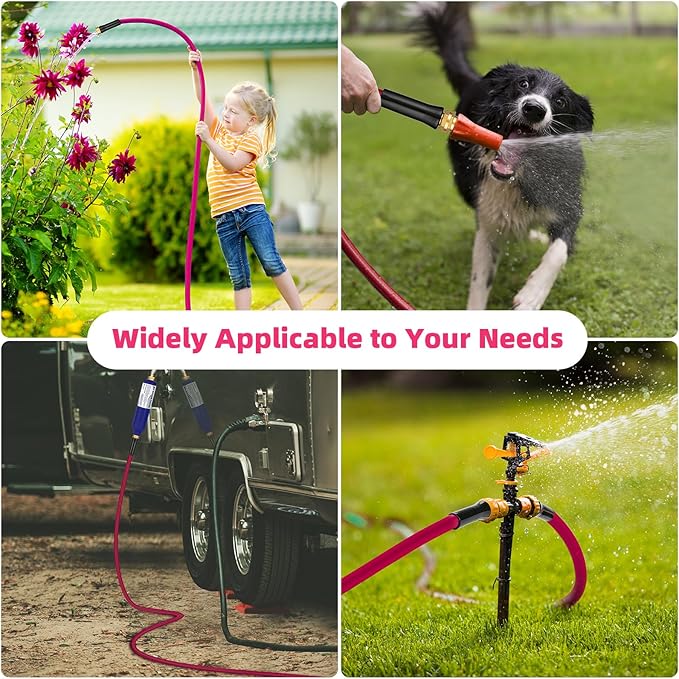 WELLUCK Garden Hose 5/8 in x 3 ft, Heavy Duty Durable Anti Kink Flexible Garden Water Hose for Drinking Water Safe BPA Free, All-weather Lightweight Water Hose for Garden RV Camper Marine