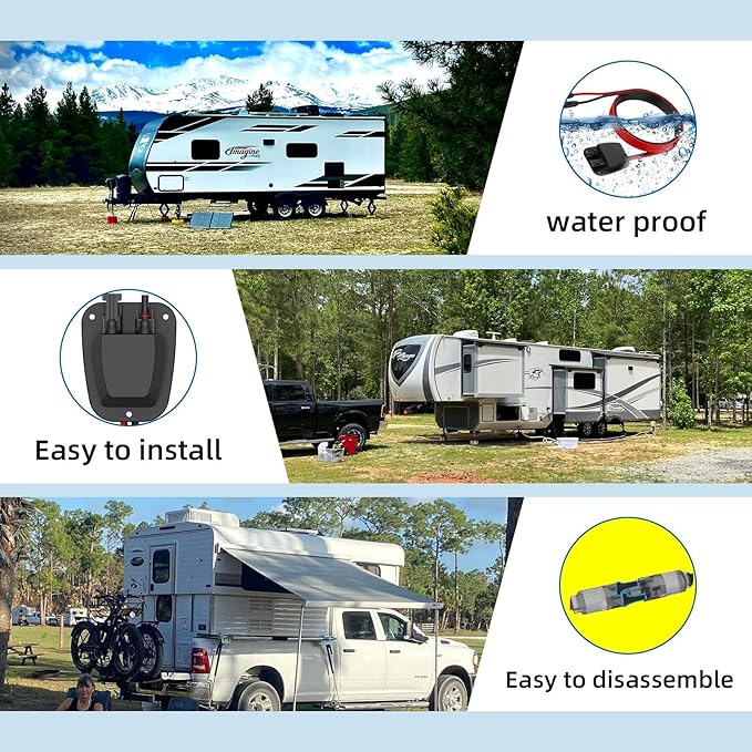 Solar Weatherproof Entry Gland Entry Housing, Through RV roof Solar Entry housing with 10AWG Solar Extension Cable Solar Connector Solar Project on RV, Campervan, Van