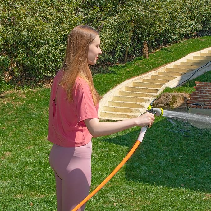 Fevone Garden Hose 100 ft., Lightweight Hybrid Water Hose, Flexible and Durable, Leak-Free Connections