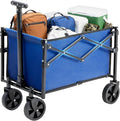 DUMOS Collapsible Wagon with Wheels, 176 lbs Wagons Carts Foldable Wagon Cart with Flexible Handle, Lightweight Portable Folding Utility Grocery Shopping Cart for Grocery Sports Garden Camping