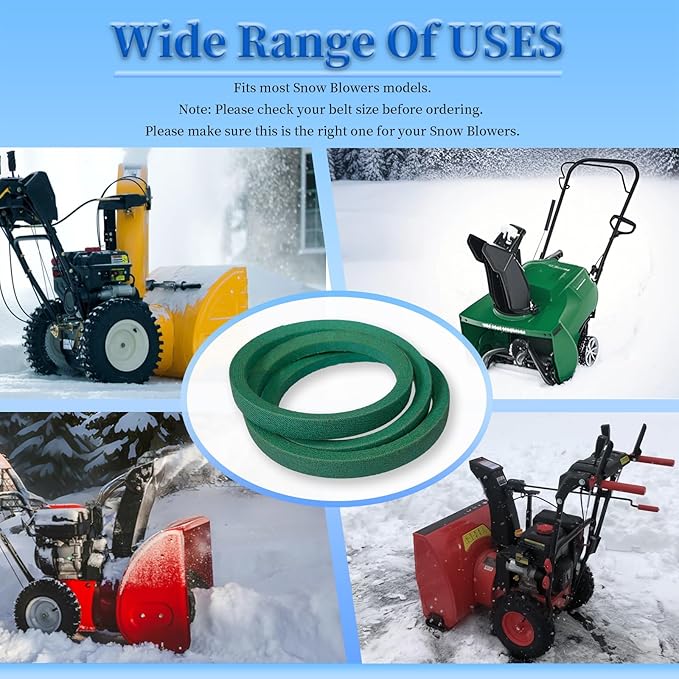 2 Pack 07208600 Snow Thrower Auger Belt for Ariens 7208600 72086 924082 72385 07238500 Snowblower ST524 ST724 ST824(1/2" X 40")