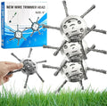 2025 New Upgrade 6 Inches Steel Wire Grass Trimmer Head Universal Steel Wire Weed Eater Head String Trimmer Replacement Brush Blade for Electric Battery Powered Cordless String Cutter (3Pc 6 Blades)