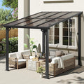 Aoxun 8’x10’ Gazebo, Wall Mounted Gazebos Pergola on Clearance, Outdoor Patio, Large Wall-Mounted Heavy Duty Awnings for Patio, Decks, Backyard（Black）