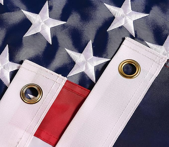 American Flag 1x1.5 ft: Long Lasting US Flag, Heavy Duty Nylon, Embroidered Stars, Sewn Stripes, Brass Grommets, UV Protection Perfect for Outdoors! USA Flag
