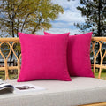 Kevin Textile Pack of 2 Outdoor Waterproof Pillow Covers Decorative Farmhouse Throw Pillow Covers Checkered Couch Pillow Covers Spring for Patio Tent Bed Sofa Living Room 18x18 Inch Hot Pink