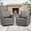Outdoor Patio Swivel Rocker Chairs - Wicker Patio Swivel Rocking Chairs Set of 2 with Waterproof Wicker,Comfortable Cushions and Sturdy Metal Frame for Outside Porch Deck Backyard(Mixed Grey/Grey)