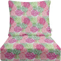 RSH DECOR Deep Seating Cushion with Pillow Back | 23.5” x 25” Seat | Water and Fade-Resistant Spun Fabric | Outdoor Chair Cushion Set for Patio Furniture |Floral Blooms Harmony Pink