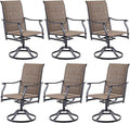 Soohow Swivel Outdoor Dining Chairs Set of 6, Patio Swivel Dining Chair with Textilene Fabric, Outdoor Metal Armchair All Weather Resistant, Ergonomic Comfort, Perfect for Patio, Backyard, Balcony
