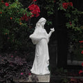 Garden Nymph Girl Maid Statue 40'' Super High Woman Garden Statue with Holding Birdbath Bird Bath Bowl Outdoor Patio Yard Lawn Decor