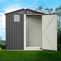6x4 FT Metal Outdoor Storage Shed with Window, Steel Utility Tool Shed House, Garden Tool Storage Cabinet for Backyard Patio Lawn (6' x 4' No Floor Frame), Black