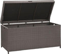 Crosley Furniture Palm Harbor Wicker Outdoor Storage Box for Patio Furniture Cushions and Pool Floats, Gray