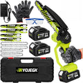 8 & 6 Inch Mini Chainsaw Cordless,2×4.0Ah Battery Tool-Free Installation Small Brushless Chain Saw with 4 Guides & Chain,Portable Motosierra De Bateria for Tree Trimming & Branch Wood Cutting