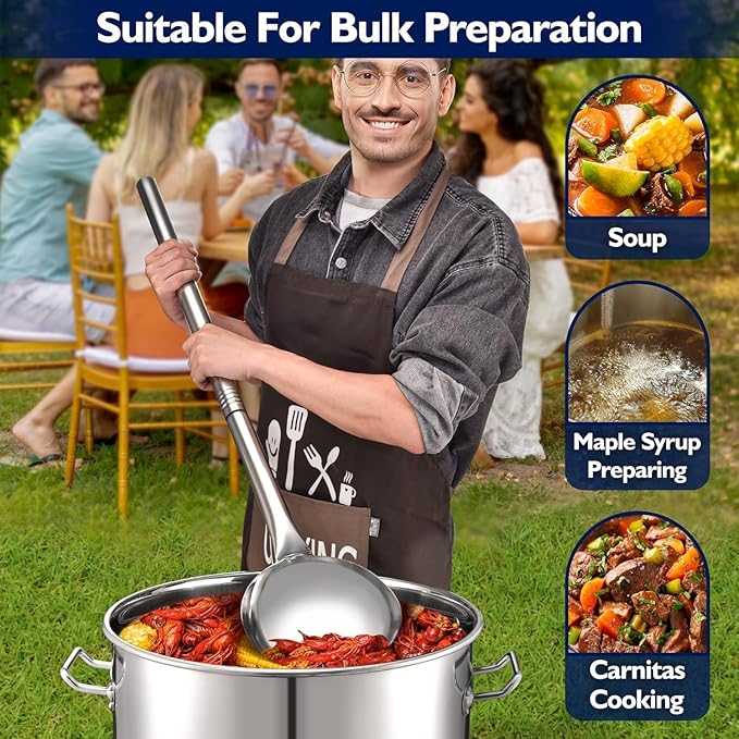 ARC 64QT Stainless Steel Seafood Boiling Kit, 200,000BTU Propane Burner and 36" Large Spoon, Crawfish Boil Pot for Outdoors Cooking and Steaming, Large Turkey Fryer Pot, Lobster Shrimp Pot