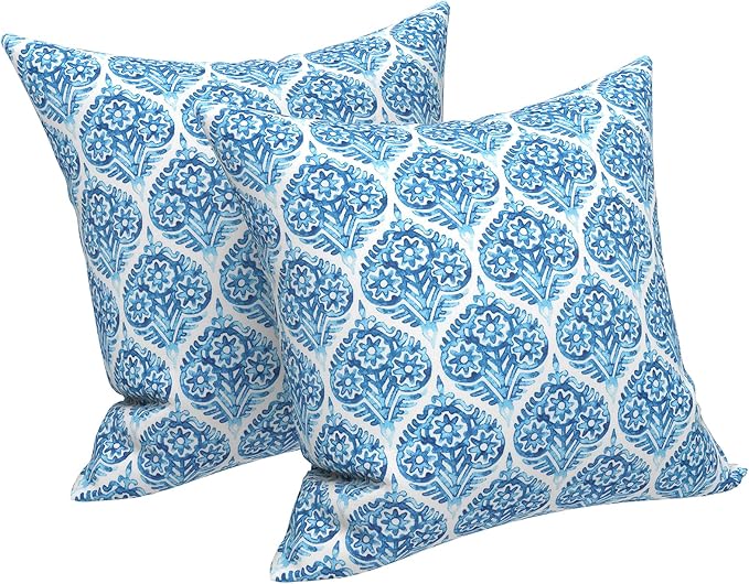 LVTXIII Outdoor Throw Pillow Covers 20 x 20 Inch, Covers ONLY Modern Cute Pattern Decorative Square Toss Pillow Case Pack of 2 for Home Patio Garden Sofa Bed Furniture, Celadon Geometric