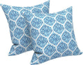 LVTXIII Outdoor Pillow Covers ONLY, Square Throw Pillow Covers, Modern Cushion Cases for Sofa Patio Couch Decoration 18 x 18 Inch, Pack of 2, Celadon Geometric