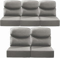 Luxury 24x24x6 Inch Smile Outdoor Cushions for Patio 5 Piece Set - Set of 5 Zippered Outside Pillows for Wicker Dining Rocking Swivel Chairs Loveseat Couch Sectional Sofa - Grey