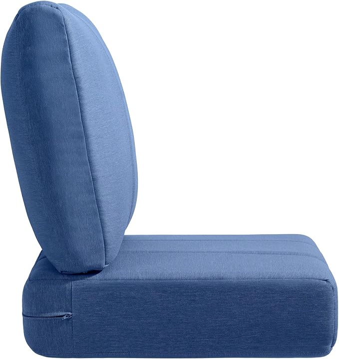 Luxury 24x24x6 Inch Kitty Outdoor Chair Cushions Set of 4 - Heavy Duty Water-Resistant Comfortable Cushion for Patio Furniture Dining Gliding Rocking Chair Loveseat Sofa - Navy Blue