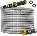 TITAN Garden Hose 15FT - 304 Stainless Steel Metal Water Hose, Flexible, Kink-Free, Lightweight, Durable, Crush Resistant Fittings, Easy to Coil, 500 PSI